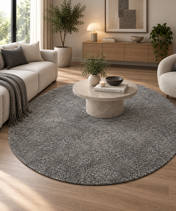Mehari Round Shaggy Rug (23500-3272) Size: 160 x 160cm Rugs Direct NZ