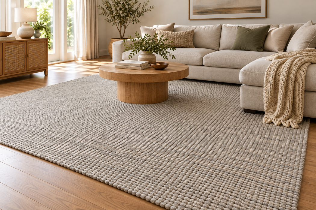 Morgan Collection – Mouse Handmade Wool & Jute Rug- Rugs Direct NZ