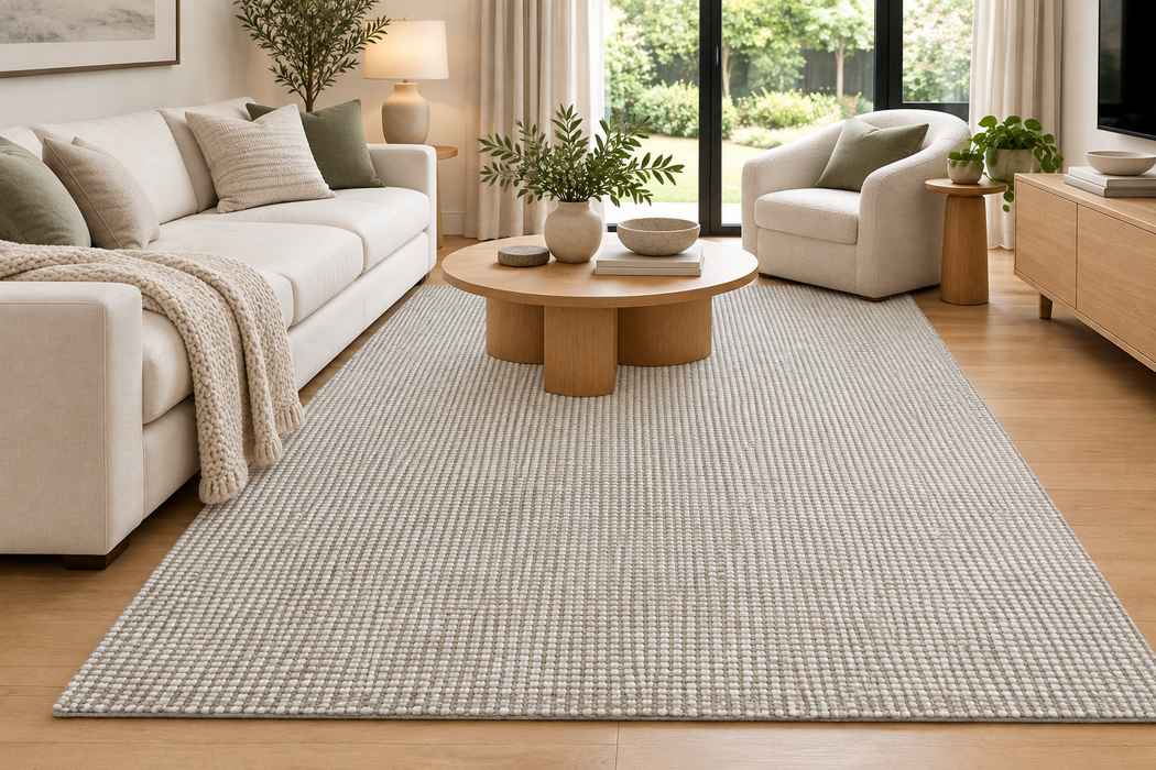 Morgan Collection – Milk | Handmade Wool & Jute Rug- Rugs Direct NZ