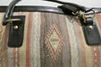 One-of-a-Kind Anatolian Kilim Leather Travel Bag "Nesrin"- Rugs Direct