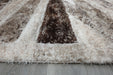 Modern Striped Shaggy Beige & Chocolate California Rug - Rugs Direct