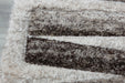 Modern Striped Shaggy Beige & Chocolate California Rug - Rugs Direct