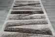 Modern Striped Shaggy Beige & Chocolate California Rug - Rugs Direct