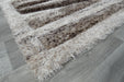 Modern Striped Shaggy Beige & Chocolate California Rug - Rugs Direct