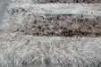 Modern Striped Shaggy Beige & Chocolate California Rug - Rugs Direct