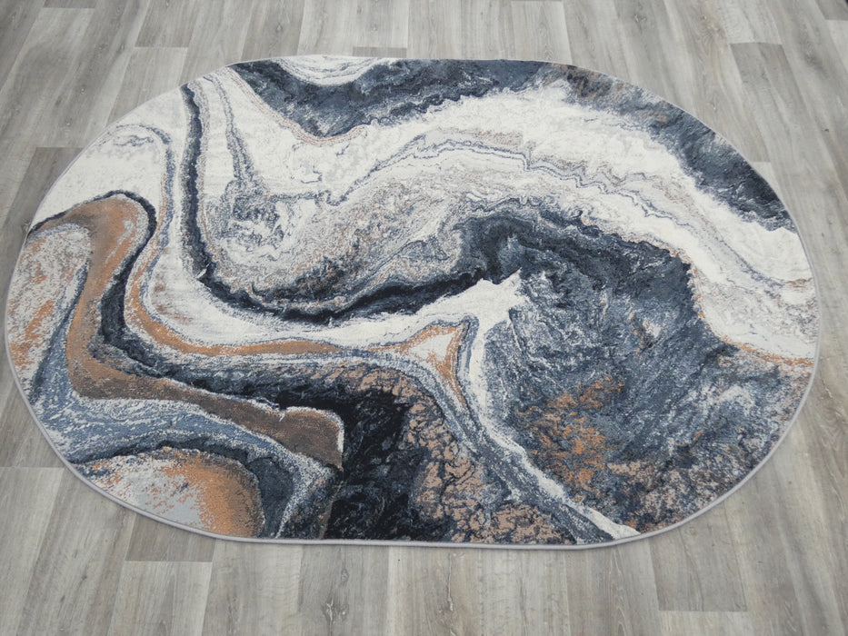 Contemporary Design Argentum Oval Rug Size: 160x230 cm- Rugs Direct 