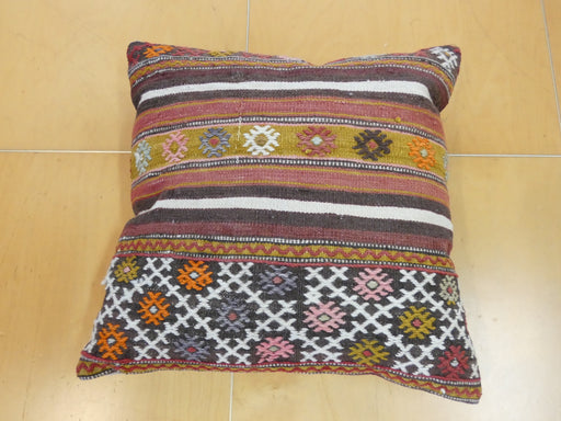 Turkish Hand Made Vintage Kilim Cushion Size: 50 x 50cm - Rugs Direct