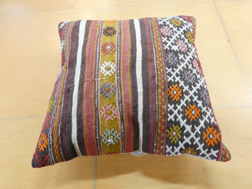 Turkish Hand Made Vintage Kilim Cushion Size: 50 x 50cm - Rugs Direct