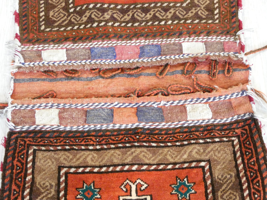 Vintage Hand Made Afghan Saddle Bag Size: 107cm x 57cm