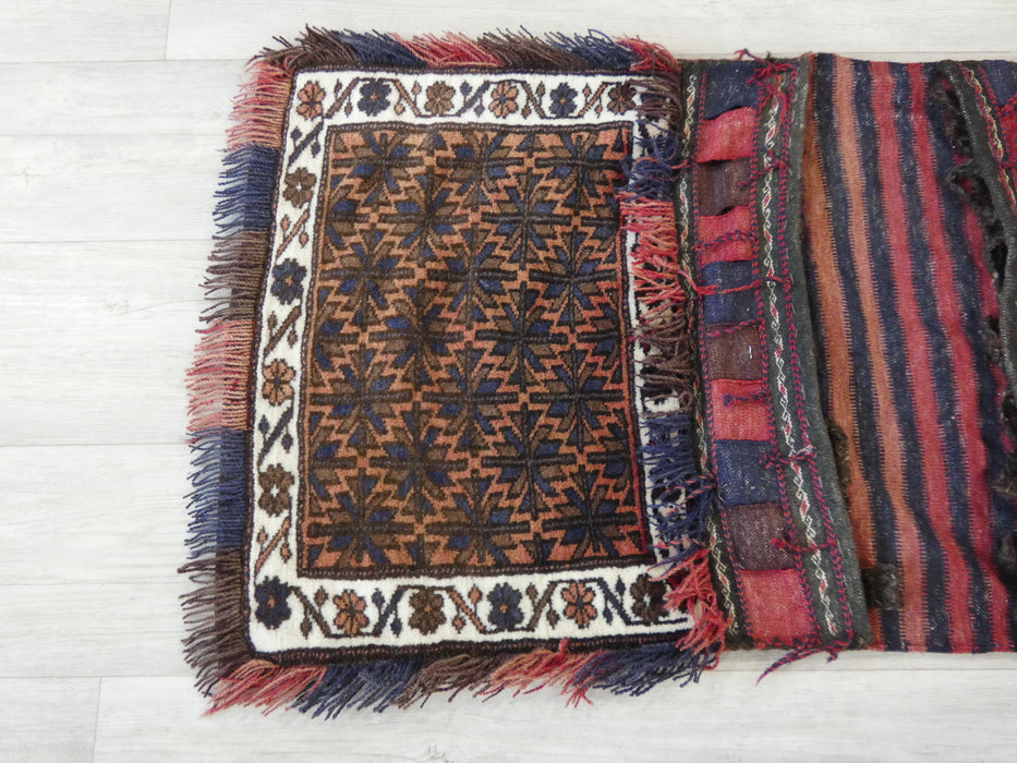Vintage Hand Made Afghan Saddle Bag Size: 129cm x 58cm