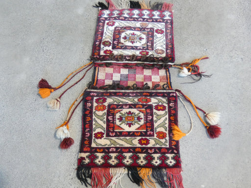 Vintage Hand Made Afghan Saddle Bag Size: 99cm x 47cm- Rugs Direct 