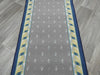 Grey & Navy Colour Non Slip Rubber Back Runner 80cm Wide x Cut To Order- Rugs Direct