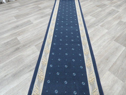 Navy Colour Non Slip Rubber Back Runner 80cm Wide x Cut To Order- Rugs Direct 