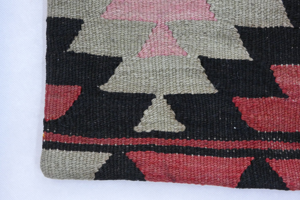 Turkish Hand Made Vintage Kilim Lumbar Pillow Cover (Size: 40 x 60cm)-Rugs Direct