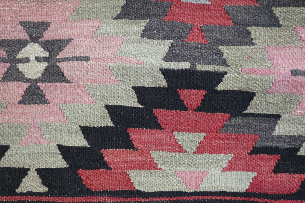 Turkish Hand Made Vintage Kilim Lumbar Pillow Cover (Size: 40 x 60cm)-Rugs Direct