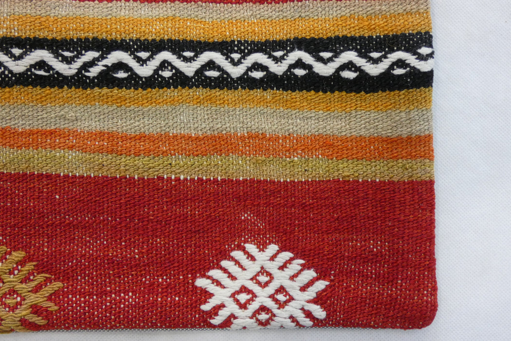 Turkish Hand Made Vintage Kilim Lumbar Pillow Cover (Size: 40 x 60cm)-Rugs Direct