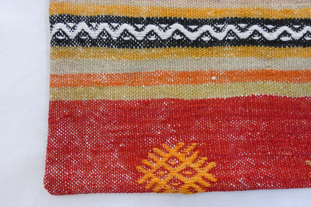 Turkish Hand Made Vintage Kilim Lumbar Pillow Cover (Size: 40 x 60cm)-Rugs Direct