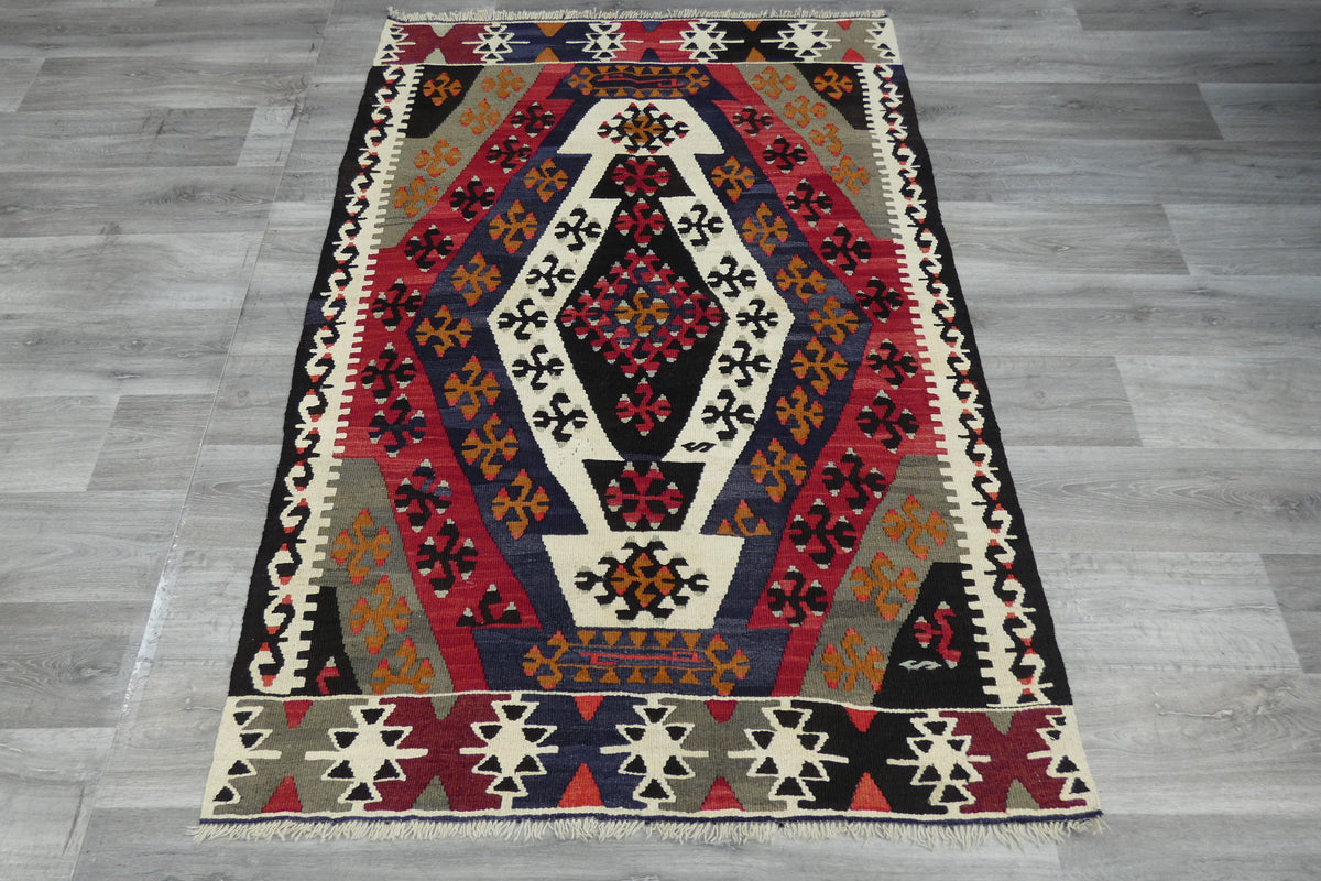Handmade Fine Turkish Anatolian Kilim Rug Size: 185 x 130cm — Rugs