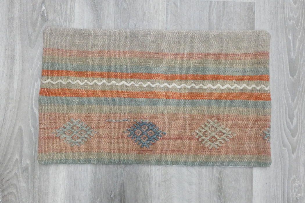 Turkish Hand Made Vintage Kilim Lumbar Pillow Cover (Size: 30 x 50cm)-Rugs Direct