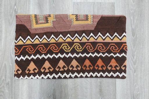 Turkish Hand Made Vintage Kilim Lumbar Pillow Cover (Size: 30 x 50cm)-Rugs Direct