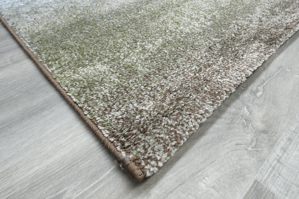 Green Earthy Pattern Rug Kimya Collection Gradient Earth Tone Rug with Warm Rust and Soft Green ...