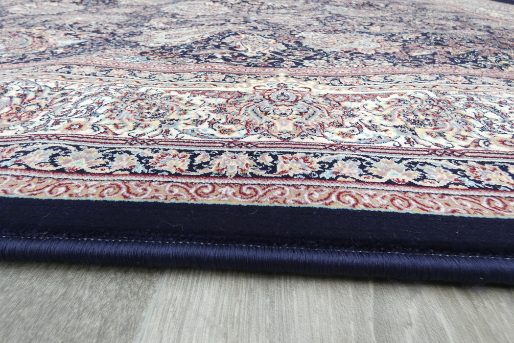 Anahita Collection Rug - Royal Medallion in Navy- Rugs Direct