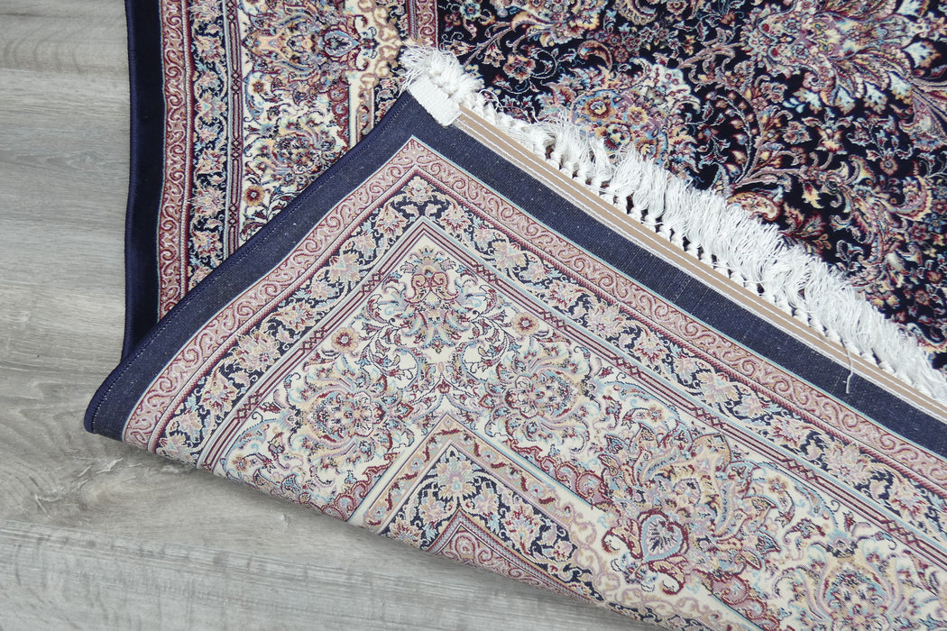 Anahita Collection Rug - Royal Medallion in Navy- Rugs Direct