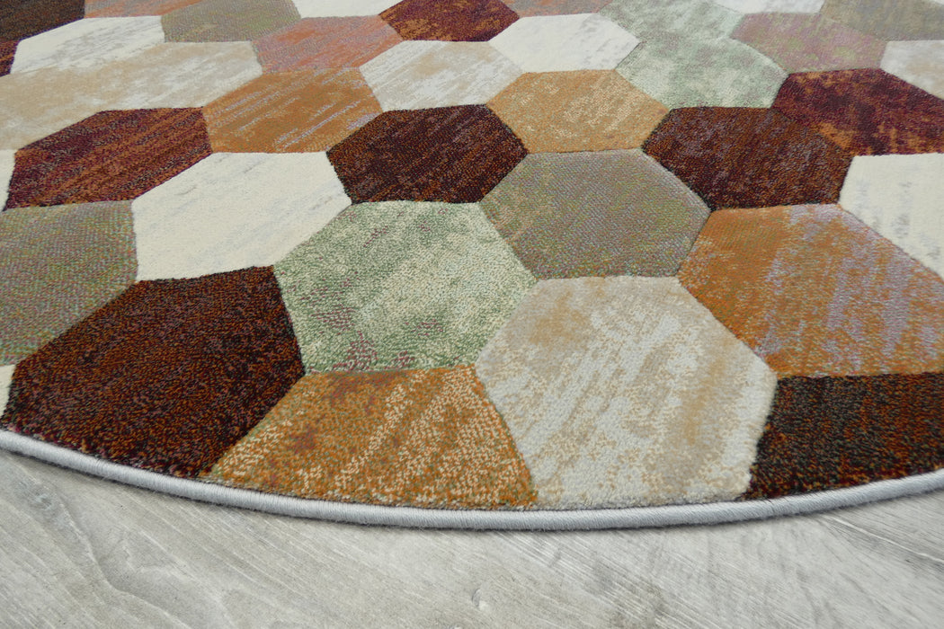 Hive Geometric Design Oval Argentum Rug Size: 200 x290cm- Rugs Diretc 
