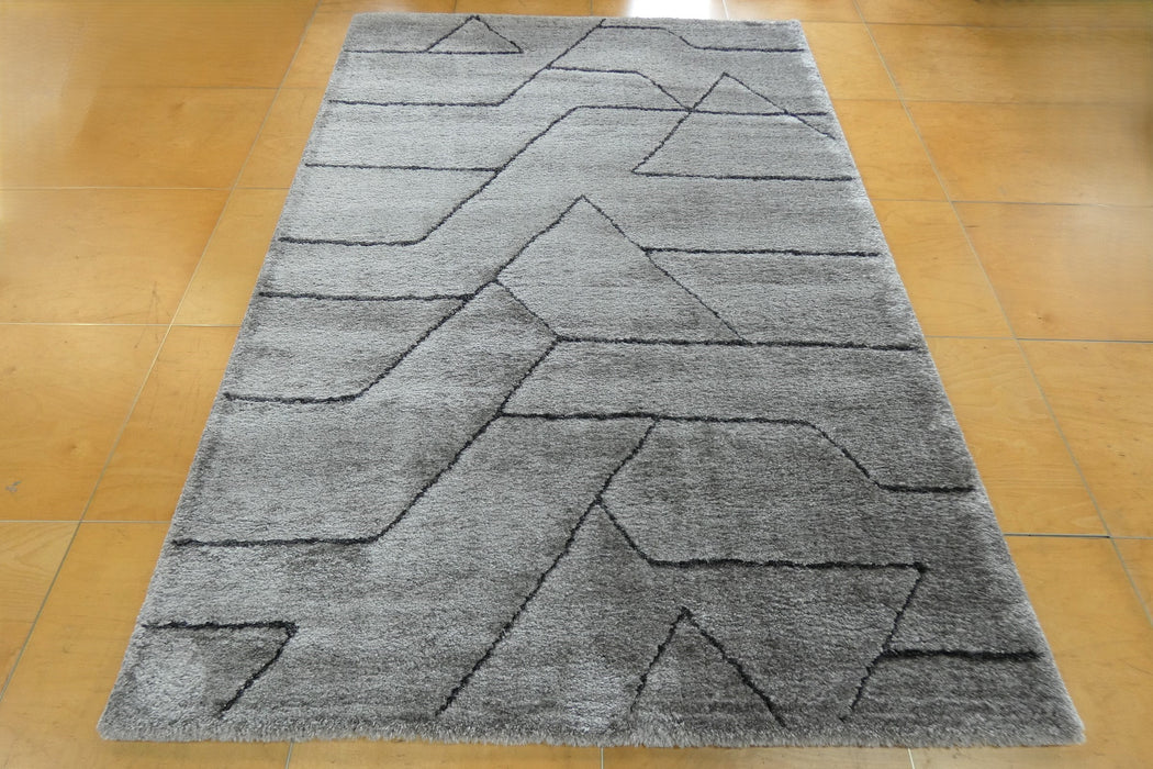 Luxurious Textured Modern Design Masai Rug (14122-2131) Size: 160 x 230cm - Rugs Direct