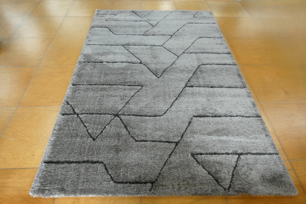 Luxurious Textured Modern Design Masai Rug (14122-2131) Size: 160 x 230cm - Rugs Direct