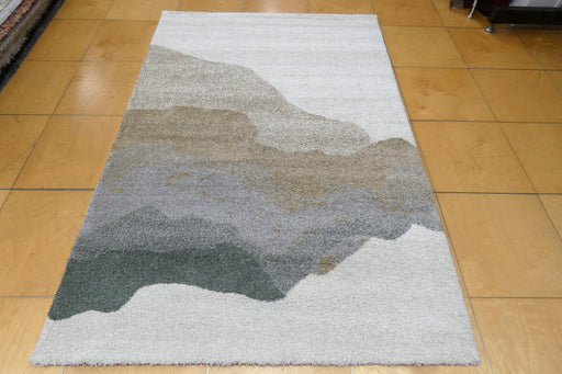 Abstract Design Textured Mehari Shaggy Rug (23162-6747) Size: 160 x 230cm -  Rugs Direct