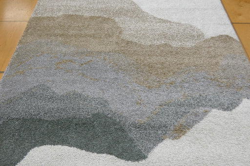 Abstract Design Textured Mehari Shaggy Rug (23162-6747) Size: 160 x 230cm -  Rugs Direct