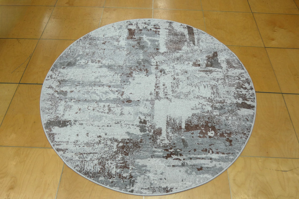 Modern Abstract Design Valentino Round Rug (46024-6111) Size: 160 x 160cm- Rugs Direct