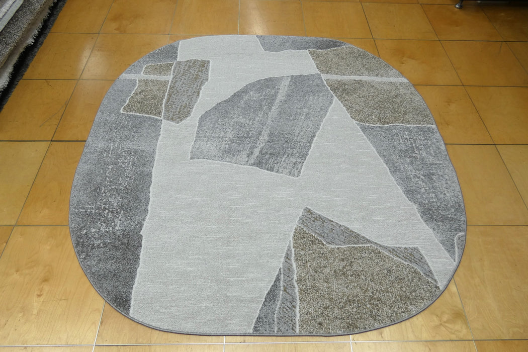 Organic Shapes Abstract Design Rounded Square Valentino Rug (46038-6191) Size: 200 x 200cm - Rugs Direct