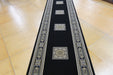 Da Vinci Traditional Black and Gold Medallion Hallway Runner 80cm Wide x Cut to Order (57801-3233)- Rugs Direct 
