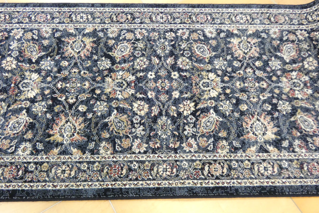 Da Vinci Ornate Traditional Design Hallway Runner 80cm Wide x Cut to Order (57166-3434)- Rugs Direct 