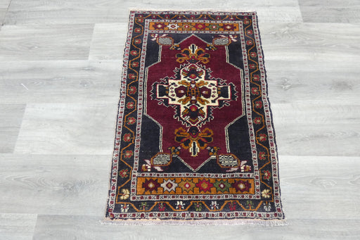 Vintage Turkish Anatolian Tribal Rug  Size: 88 x 58cm- Rugs Direct 