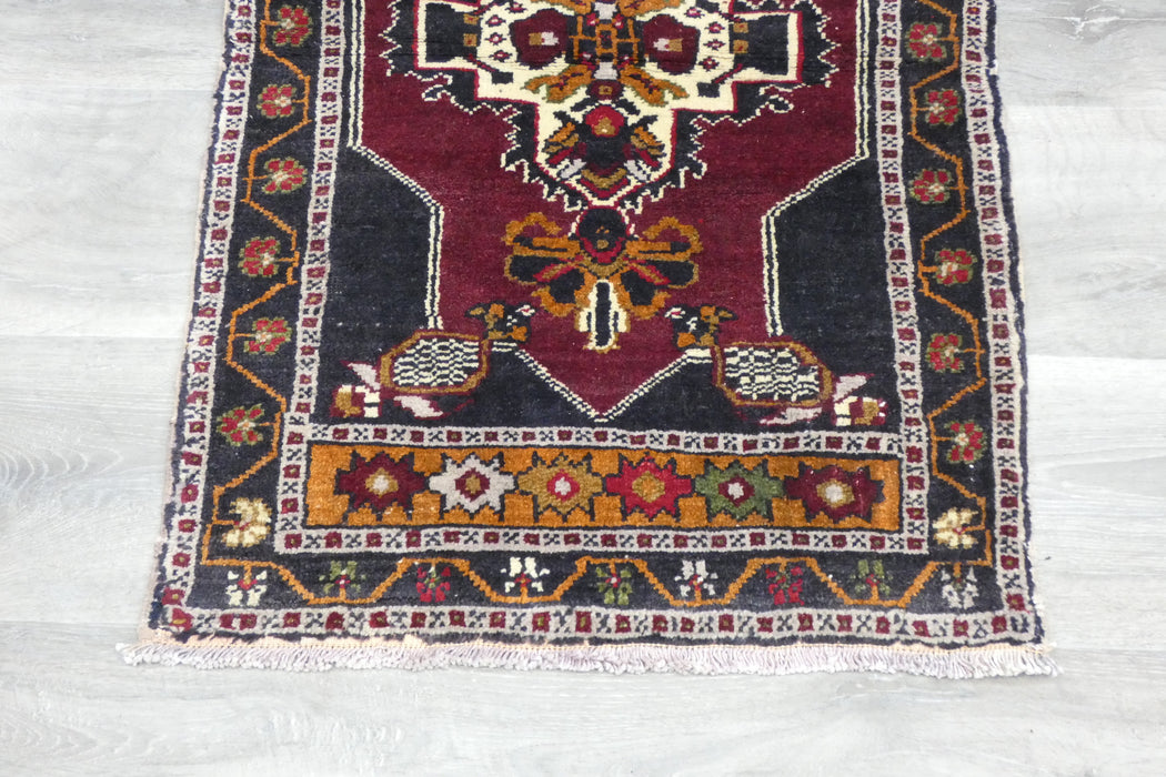 Vintage Turkish Anatolian Tribal Rug  Size: 88 x 58cm- Rugs Direct -1
