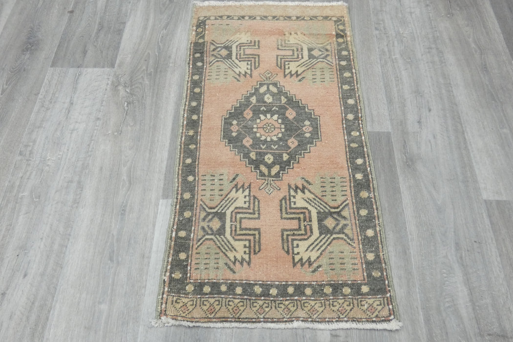 Vintage Hand Knotted Anatolian Turkish Rug Size: 105 x 52cm- Rugs Direct 