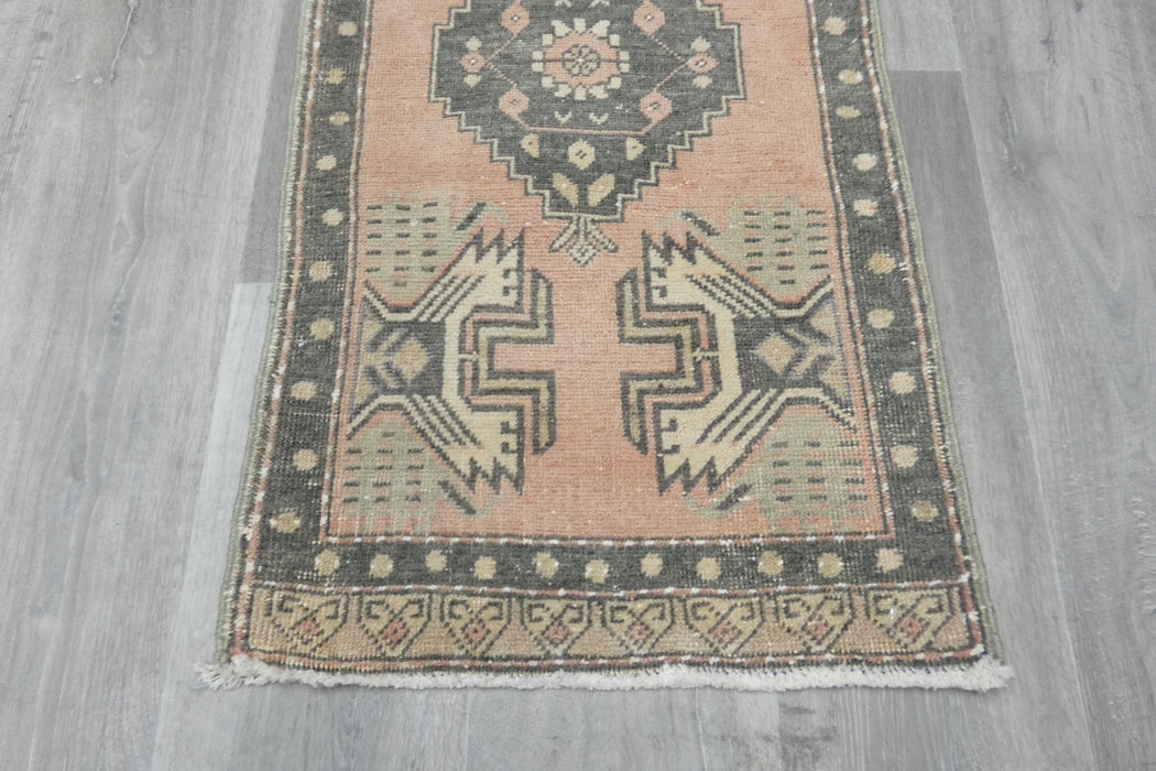 Vintage Hand Knotted Anatolian Turkish Rug Size: 105 x 52cm- Rugs Direct 
