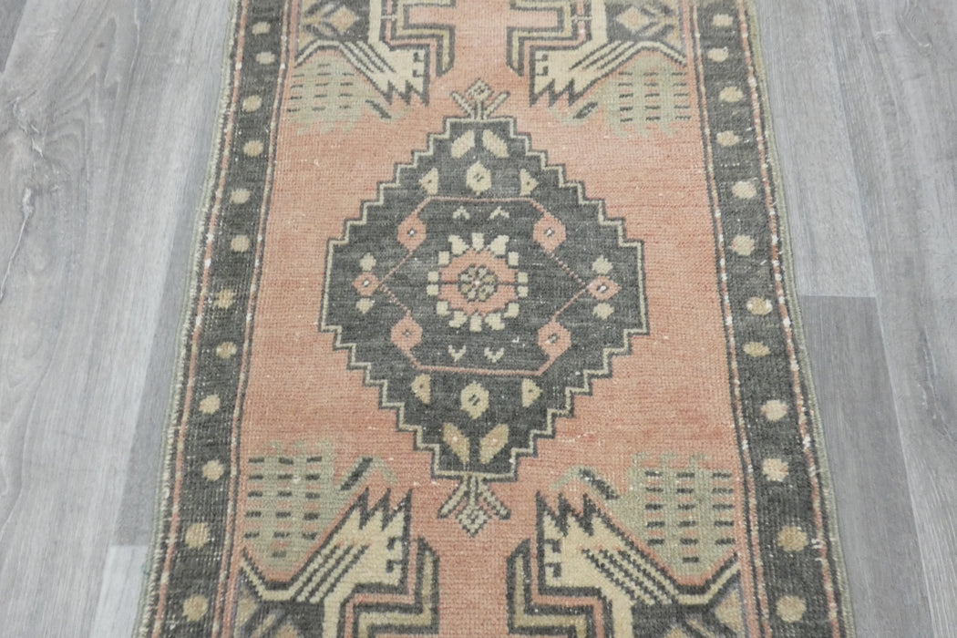 Vintage Hand Knotted Anatolian Turkish Rug Size: 105 x 52cm- Rugs Direct 