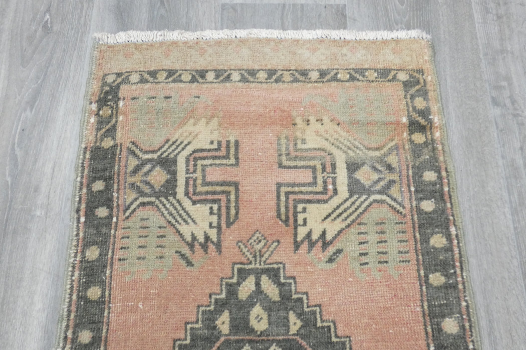 Vintage Hand Knotted Anatolian Turkish Rug Size: 105 x 52cm- Rugs Direct 