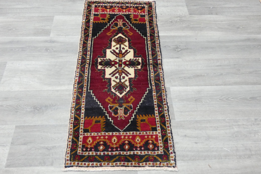 Vintage Turkish Anatolian Tribal Rug  Size: 117 x 50cm- Rugs Direct 