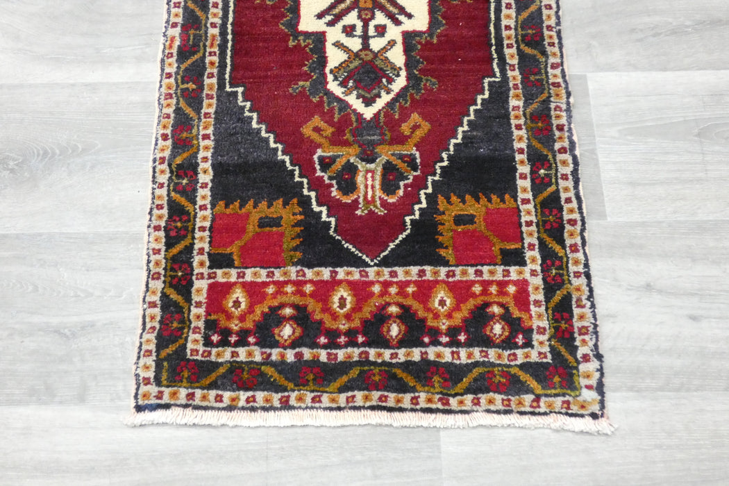Vintage Turkish Anatolian Tribal Rug  Size: 117 x 50cm- Rugs Direct 