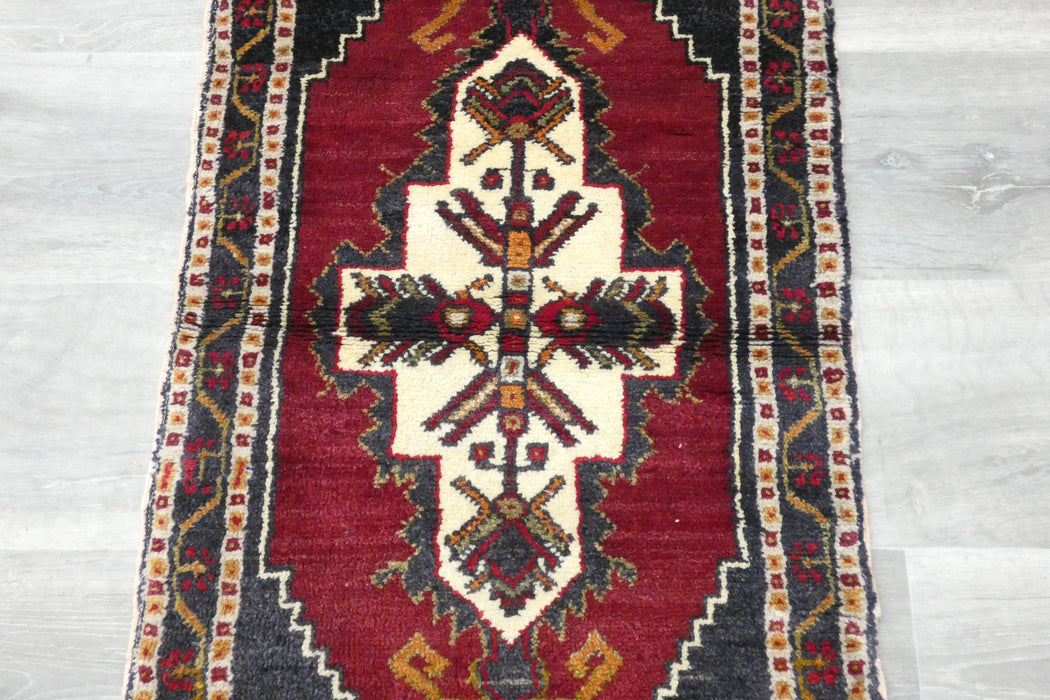 Vintage Turkish Anatolian Tribal Rug  Size: 117 x 50cm- Rugs Direct 