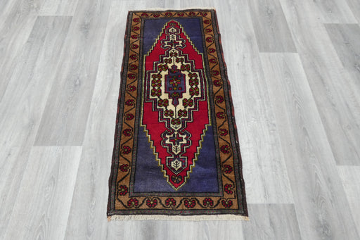 Vintage Turkish Anatolian Tribal Rug  Size: 108 x 50cm- Rugs Direct 