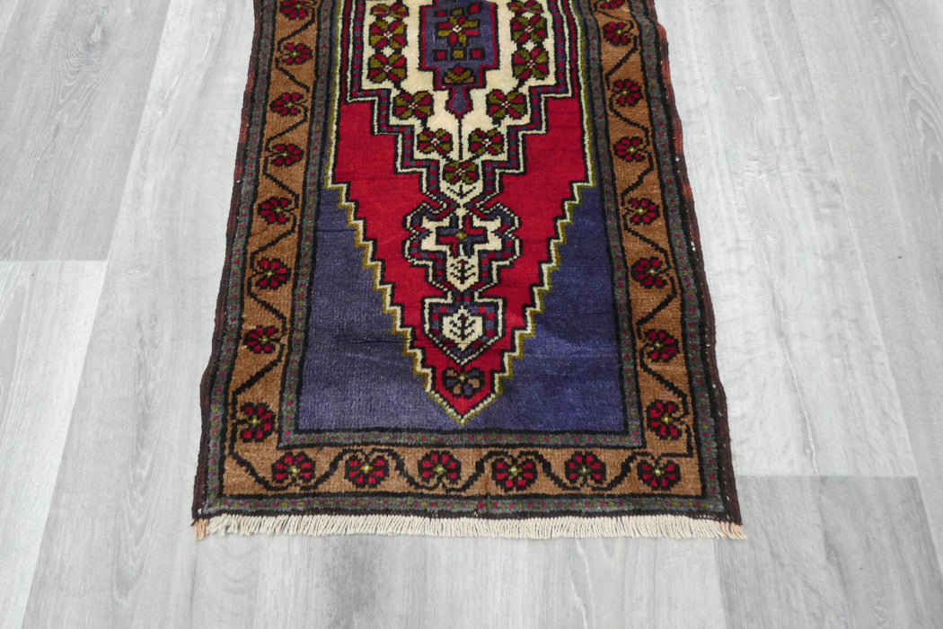 Vintage Turkish Anatolian Tribal Rug  Size: 108 x 50cm- Rugs Direct 