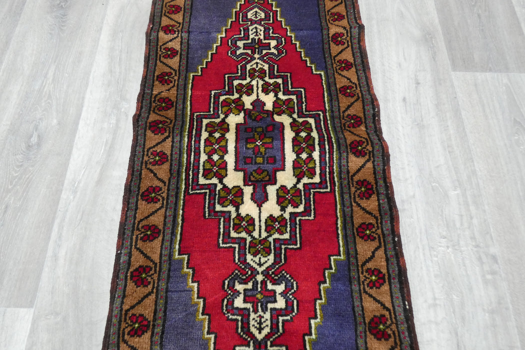 Vintage Turkish Anatolian Tribal Rug  Size: 108 x 50cm- Rugs Direct 