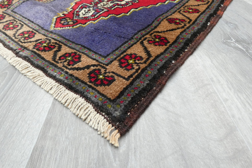 Vintage Turkish Anatolian Tribal Rug  Size: 108 x 50cm- Rugs Direct 