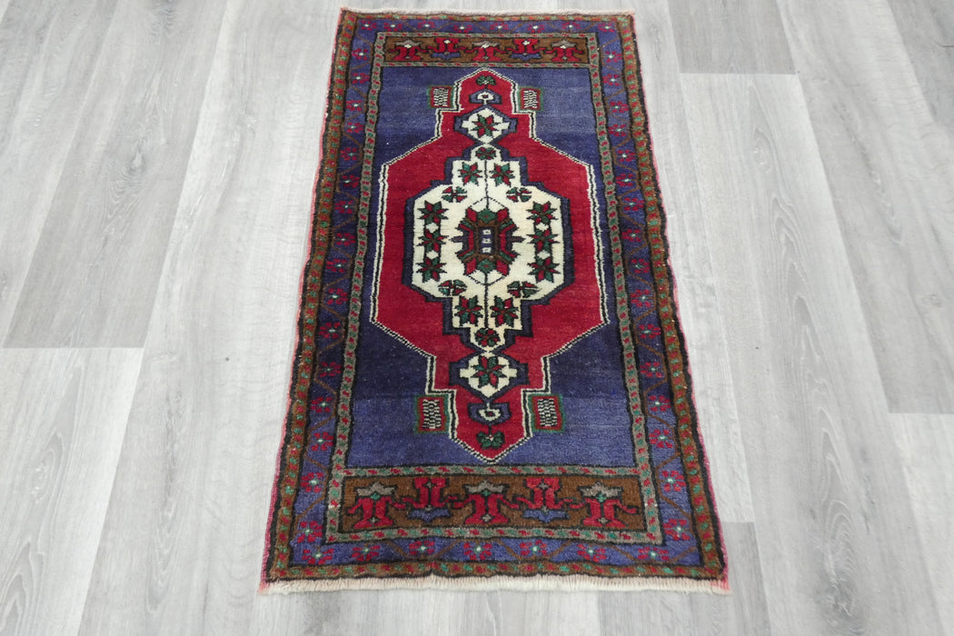 Vintage Turkish Anatolian Tribal Rug  Size: 92 x 53cm- Rugs Direct 